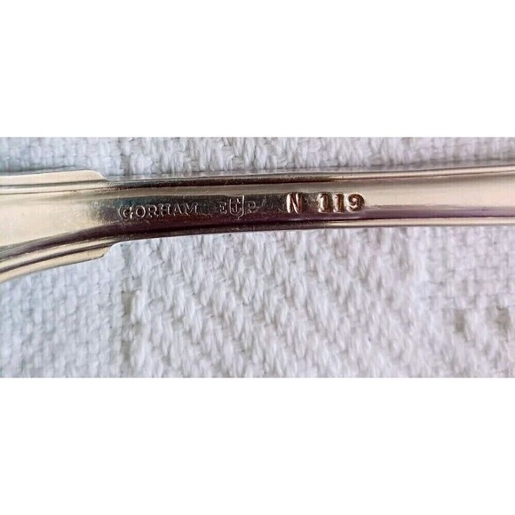 Gorham EP Silverplate Scalloped Serving Spoon Meat Fork Set N118 N119 10.25" Vtg - Picture 11 of 14